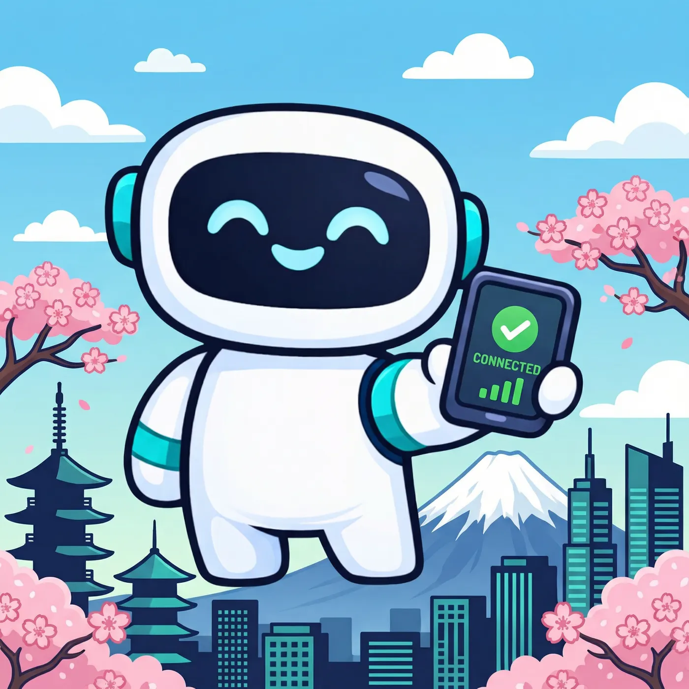 Voyaio mascot preparing a Japan trip